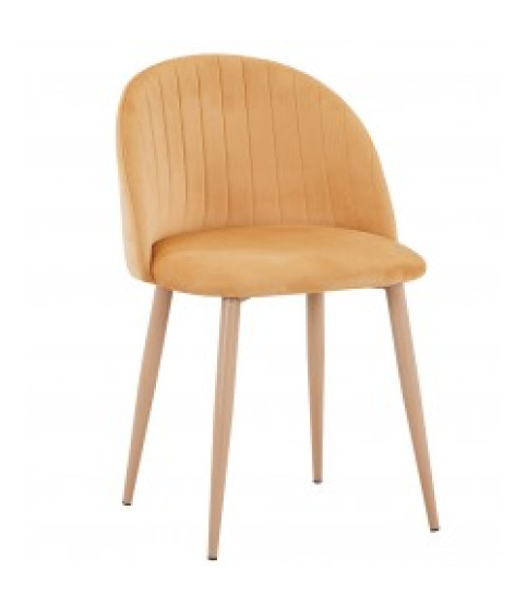 Silla VELVET NEW, patas metálicas, similpiel vintage cuero 3-2