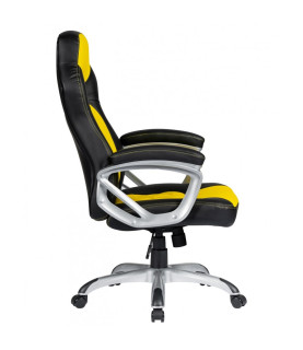 Sillón de oficina PORTIMAO, racing, similpiel amarilla y negra