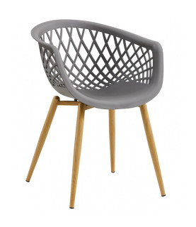 SILLÓN STRAUSS METAL Y POLIPROPILENO GRIS OSCURO