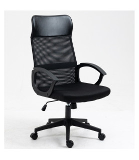 SILLA DE OFICINA VERTON NEGRA MALLA NEGRA ASIENTO NEGRO