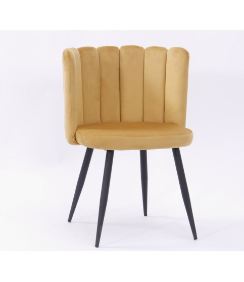 Silla RAMSÉS metal, tapizado similpiel marrón claro