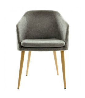 SILLÓN LART METÁLICO TAPIZADO LINO GRIS OSCURO