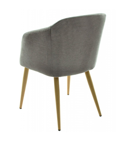 SILLÓN LART METÁLICO TAPIZADO LINO GRIS OSCURO