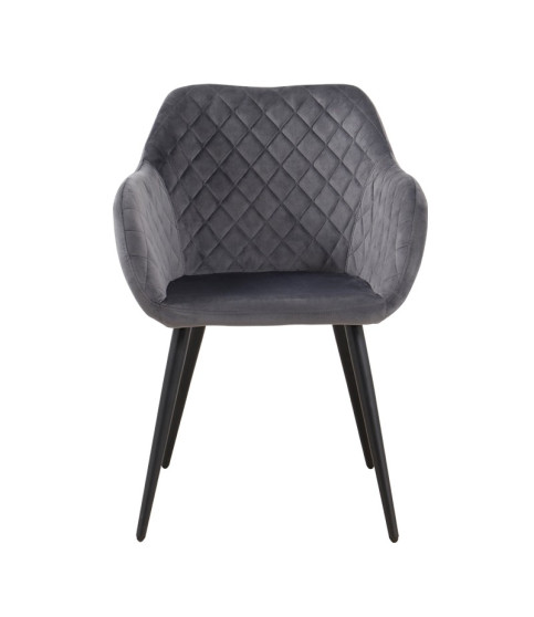 SILLÓN ROLANDO METÁLICO TAPIZADO VELVET 21 GRIS OSCURO