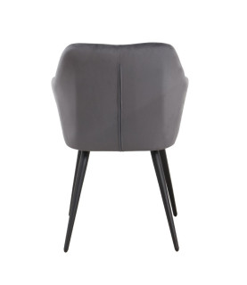 SILLÓN ROLANDO METÁLICO TAPIZADO VELVET 21 GRIS OSCURO
