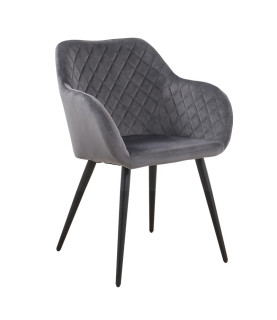SILLÓN ROLANDO METÁLICO TAPIZADO VELVET 21 GRIS OSCURO