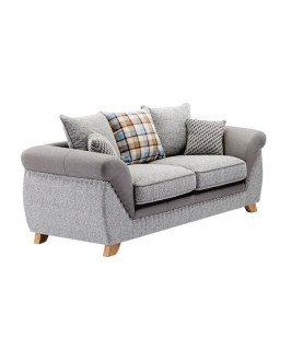 SOFÁ CAMBRIDGE 2 PLAZAS TEJIDO COMBINADO GRIS Y GRIS CLARO