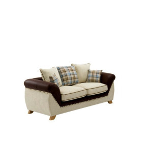SOFÁ CAMBRIDGE 2 PLAZAS TEJIDO MARRÓN Y BEIGE