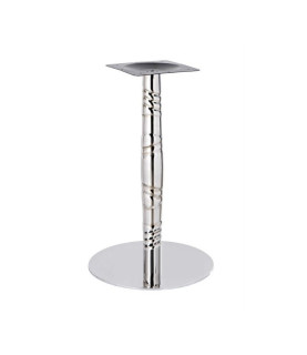 Base de mesa LUXOR, acero inoxidable, acabado espejo, base 45 cms diámetro, altura 72 cms