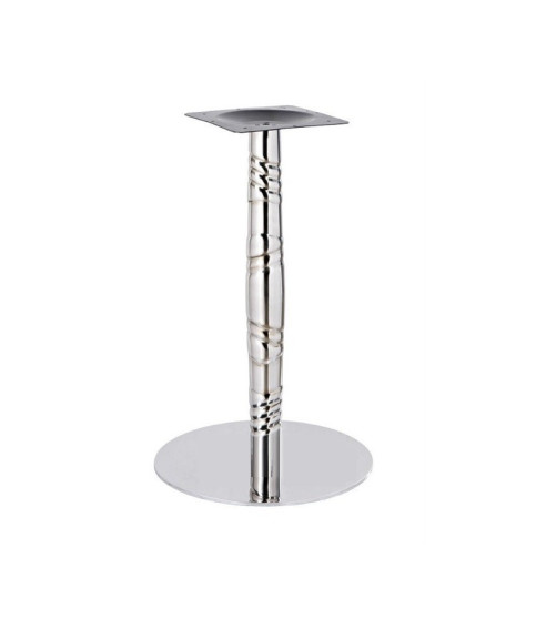 Base de mesa LUXOR, acero inoxidable, acabado espejo, base 45 cms diámetro, altura 72 cms