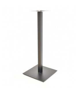 Base de mesa TROCADERO, alta, tubo cuadrado, negra, base de acero de 8 mm 45x45 cms, altura 110 cms