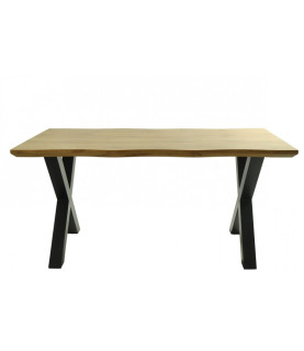 Mesa LERMA 160, metálica en negro con tapa de DM bilaminado, 160 x 90 cm.