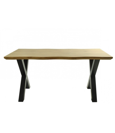 Mesa LERMA 160, metálica en negro con tapa de DM bilaminado, 160 x 90 cm.