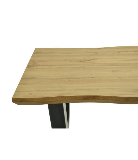 Mesa LERMA 160, metálica en negro con tapa de DM bilaminado, 160 x 90 cm.