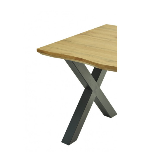 Mesa LERMA 160, metálica en negro con tapa de DM bilaminado, 160 x 90 cm.