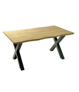 Mesa LERMA 160, metálica en negro con tapa de DM bilaminado, 160 x 90 cm.