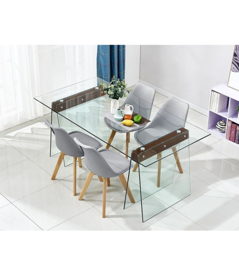 Mesa SELENE, madera y cristal templado, 200 x 90 cm. Mesa SELENE, madera y cristal templado, 200 x 90 cm.