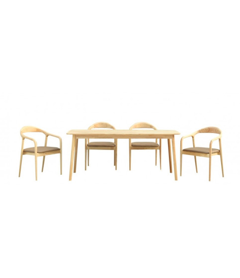 Mesa TRANSILVANIA, madera natural, 180 x 75 cm.