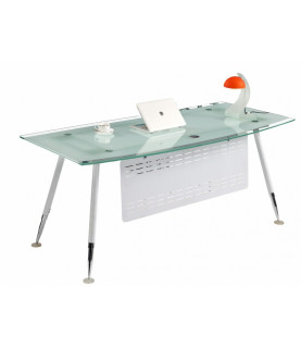 Mesa de oficina ACRE, vidrio templado blanco 180 x 85 cm