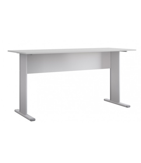 Mesa de oficina WORK, metal y bilaminado color platino 120 x 60 cm