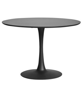 Mesa TUL (TO), base metálica con tapa lacada negra, 80 cm de diámetro.