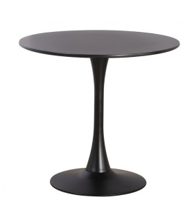 Mesa TUL (TO), base metálica con tapa lacada negra, 80 cm de diámetro.
