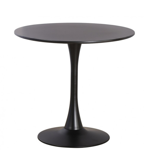 Mesa TUL (TO), base metálica con tapa lacada negra, 80 cm de diámetro.