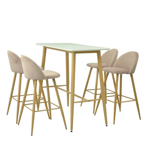 Mesa GOBBI, alta, metal, negra, 120 x 60 cm