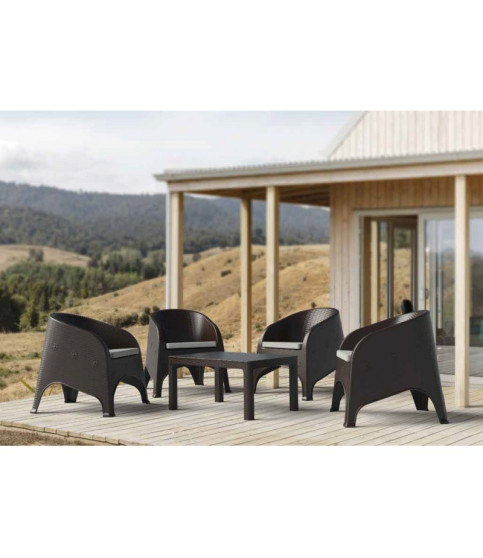 ALBUFEIRA low table, grey polypropylene 90x60 cm