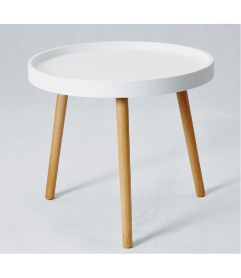 Mesa ANNIA (M) baja, madera y polipropileno negro