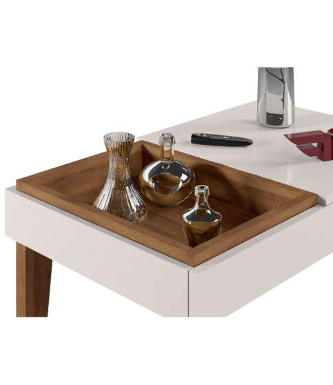 Mesa VENEZA baja, MDP blanco roto/matte, 68 x 41 cm