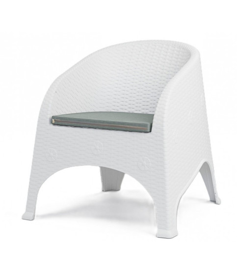 SILLÓN SURF APILABLE POLIPROPILENO MARRÓN CON COJÍN BEIGE