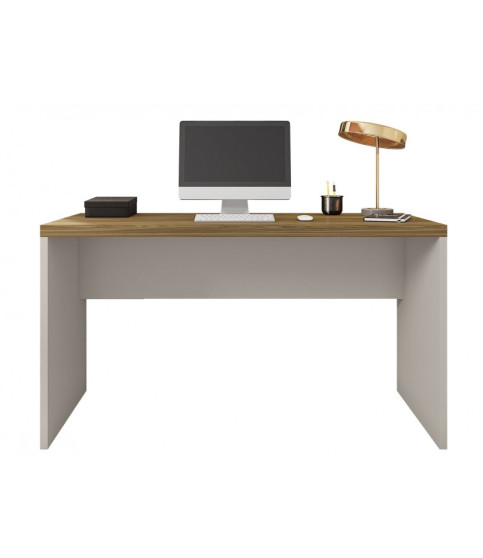 Mesa de oficina STUDIO 136, bilaminado miel y cacao, 136 x 60 cms