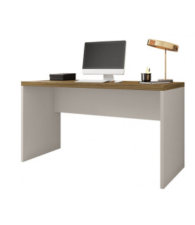 Mesa de oficina STUDIO 136, bilaminado miel y cacao, 136 x 60 cms