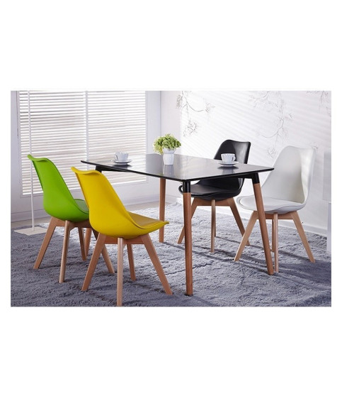 Mesa NURY NEW, madera, tapa negra, 160 x 90 cms