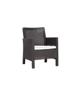 SILLÓN ADRIATICO POLIPROPILENO CHOCOLATE CON COLCHÓN BEIGE