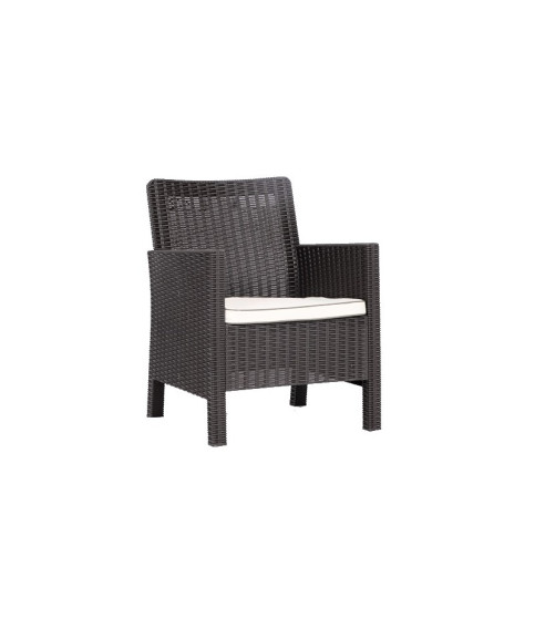 SILLÓN ADRIATICO POLIPROPILENO CHOCOLATE CON COLCHÓN BEIGE