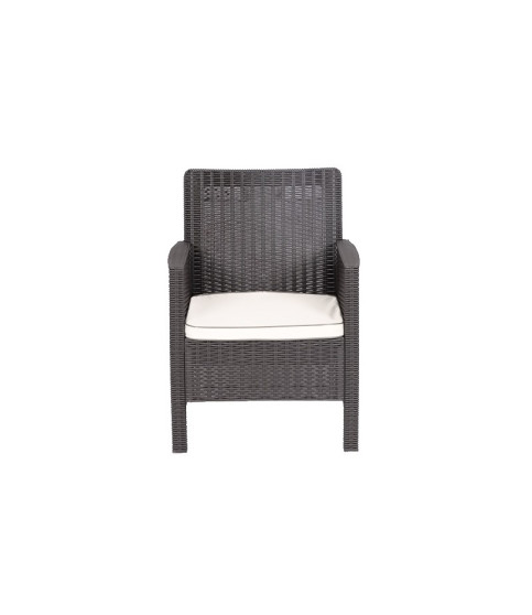 SILLÓN ADRIATICO POLIPROPILENO CHOCOLATE CON COLCHÓN BEIGE