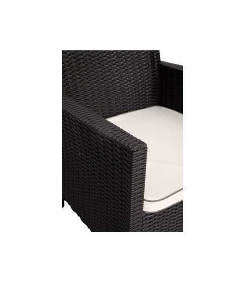 SILLÓN ADRIATICO POLIPROPILENO CHOCOLATE CON COLCHÓN BEIGE