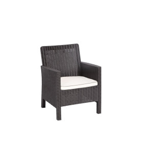 SILLÓN ADRIATICO POLIPROPILENO CHOCOLATE CON COLCHÓN BEIGE
