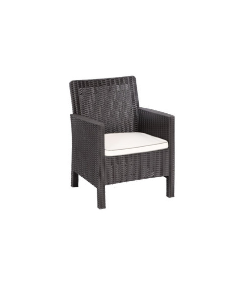 SILLÓN ADRIATICO POLIPROPILENO CHOCOLATE CON COLCHÓN BEIGE