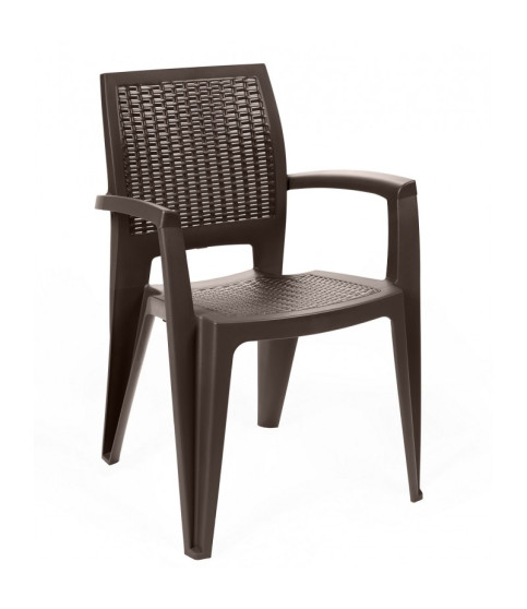 SILLÓN CAROL APILABLE POLIPROPILENO CHOCOLATE IMITACIÓN RATÁN SILLÓN CAROL APILABLE POLIPROPILENO CHOCOLATE IMITACIÓN RATÁN