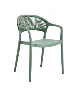 SILLÓN IBIZA APILABLE CON PROTECCIÓN ANTI-UV POLIPROPILENO VERDE CLARO Y CUERDA
