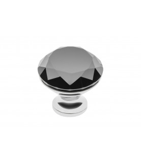 CRYSTAL PALACE FURNITURE KNOB B 40MM BLACK CRYSTAL / CHROME