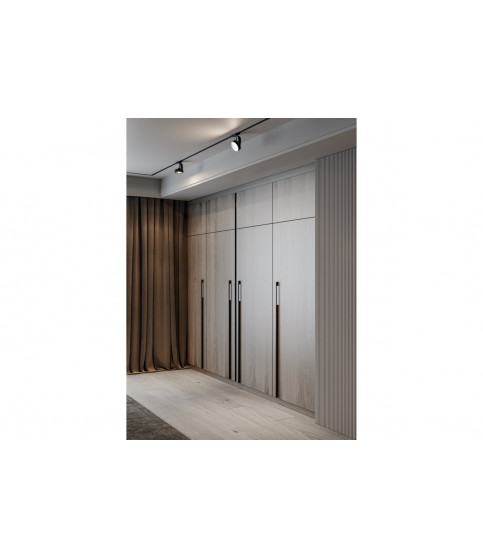 TIRADOR APLICADO DE ALUMINIO EXTEND LONG C=224/448/480 MM L=1200 MM NEGRO MATE